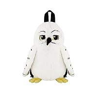 Concept One Harry Potter Mini Backpack, Hedwig Owl Plush Small Travel Bag Purse for Men and Women, Adjustable Shoulder Straps, White, 10 Inch