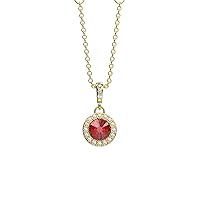 Necklace for Women in a Circular Shape with Zircons-Made with Crystal-14k Gold and Rhodium Plating- Elegant and Shiny- Fashion Jewelry- Gift for Mom- Couple- Anniversary or Yourself