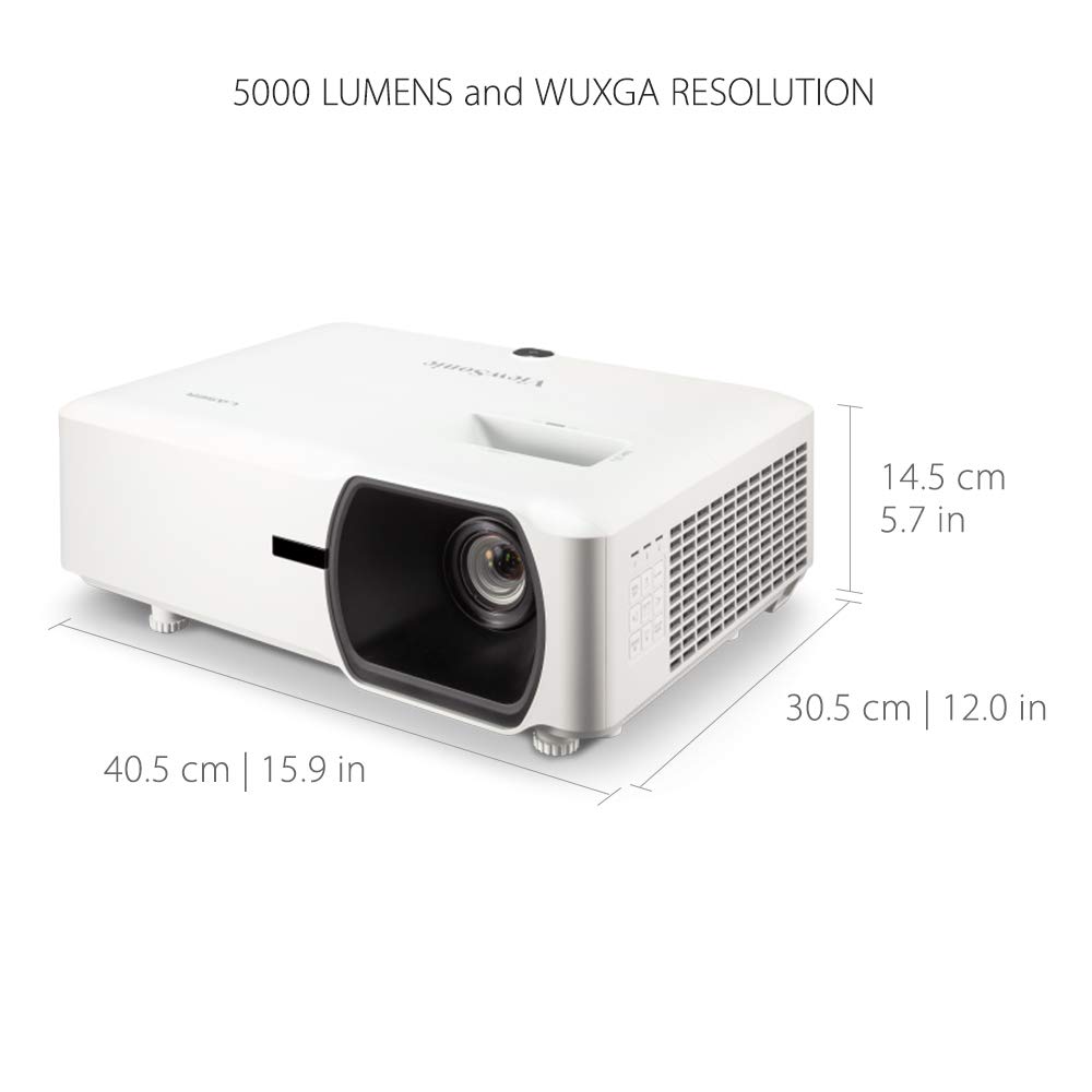 ViewSonic LS750WU 5000 Lumens WUXGA Networkable Laser Projector with 1.3x Optical Zoom Vertical Horizontal Keystone and Lens Shift for Large Venues