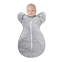 Swaddle Transition Bag for Newborns, Arms Up Swaddle 0-12 Months, Baby Sleep Sack, 2-Way Zipper, Aid Self-Soothing, Prevents startles (Gray)