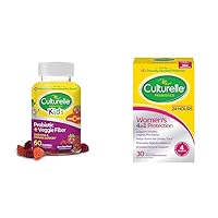 Culturelle Daily Probiotic for Kids + Veggie Fiber Gummies (Ages 3+) - 60 Count - Digestive Health & Women’s 4-in-1 Daily Probiotic Supplements for Women - Supports Vaginal Health