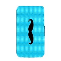 Mustache on Blue Dots Flip Wallet Case with Magnetic Flap for Samsung Galaxy S3
