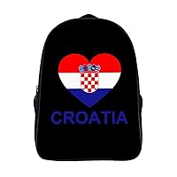 Love Croatia Laptop Backpack with Multi-Pockets Waterproof Carry On Backpack for Work Shopping Unisex 16 Inch