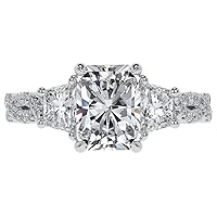 Neerja Jewels 6 TCW Radiant Moissanite Engagement Ring Colorless Wedding Bridal Solitaire Halo Bazel Style Solid Sterling Silver 10K 14K 18K Solid Gold Promise Ring Gift for Her