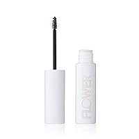 FLOWER BEAUTY By Drew Barrymore Fiber Fix Eyebrow Gel - Tinted Brow Mascara + Fixative for Eyebrows -Long-Lasting + Natural Finish -Vegan + Cruelty-Free - Light Brown