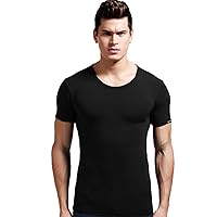 Men Dry-Fit Running T-Shirt Gym Workout Short Sleeve Moisture Wicking Athletic Tops Slim Fit Muscle Performance Shirts