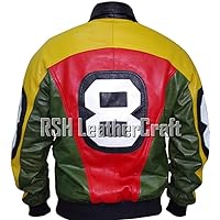 8 Ball Pool David Puddy Real Leather Bomber Jacket