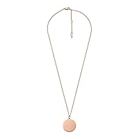 Fossil Women's Plated Stainless Steel Engravable Personalized Gift Pendant Chain Necklace for Women