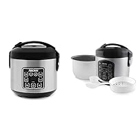 AROMA Digital Rice Cooker, 4-Cup (Uncooked) / 8-Cup (Cooked), Steamer, Grain Cooker & ARC-954SBD Rice Cooker, 4-Cup Uncooked 2.5 Quart, Professional Version