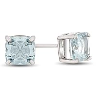 6x6mm Cushion-Cut Post-With-Friction-Back Stud Earrings