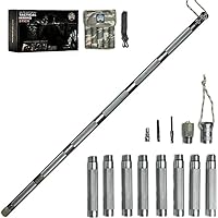 Hiking Stick Walking Staff - Outdoor Trekking Pole Collapsible Retractable Premium 15 in 1 Multifunctional Tool | 8 Tubes