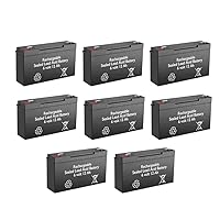 CP6-10 Replacement 6V 12AH SLA Batteries Brand Equivalent (Rechargeable, High Rate) - Qty of 8