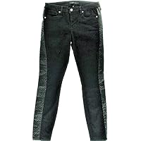 Genetic Denim Jeans $329 Phoenix Black Stretch Denim Skinny Jeans Pants Faux Leather Trim Ankle Style Jeans 26 New with Tags