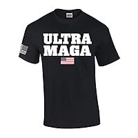 Ultra MAGA Trump USA American Flag Mens Short Sleeve T-Shirt Graphic Tee