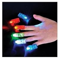 FingerBeams LED Finger Ring Flashlights, 5 Cards of 4 Color Flashlights Each - 20 Lights Total