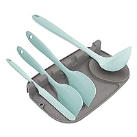 BQO Silicone Spoon Rest 2 in 1Larger Size Utensil Rest, with Drip Pad Heat-Resistant, BPA-Free Silicone Spoon Rest for Spatula, Ladle, Tongs, Kitchen Gadgets, and Cooking Accessories.