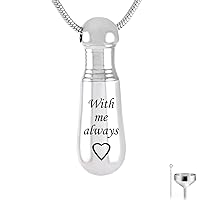 HQ Urn Necklace for Women/Men Cremation Jewelry Baseball Bat Memorial Necklace for Ashes - always in my heart