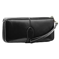 HESHE Genuine Leather Purses for Women Vintage Satchel Handbags and Wallet for Women Credit Card Holder Large Capacity Purse Clutch for Ladies