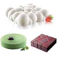 3D Mousse Cake Moulds For Ice Creams Chocolates Cake Geometric shapes/3Pcs