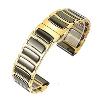 Ceramic Watch Band Universal strap with Quick Release Pins Butterfly Buckle Deployment Clasp Bracelet 14mm 16mm 18mm 20mm 22mm White Black