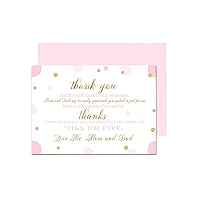Paper Clever Party Pink and Gold Baby Shower Thank You Cards with Envelopes Blank Notes Prefilled with Message Girls Personalize Cute Princess Notecards Twinkle Star 4x6 Stationery Set, 15 Pack