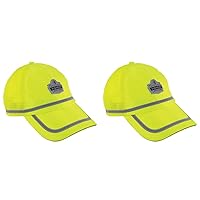Ergodyne Men's High Visibility, Reflective Hat, Lime, One Size (Pack of 2)