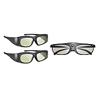 2 Pack G05 Active Shutter 3D Glasses + 1 Pack JX60 Active Shutter 3D Glasses Compatible with Epson 3D Projector, TDG-BT500A TDG-BT400A TY-ER3D5MA