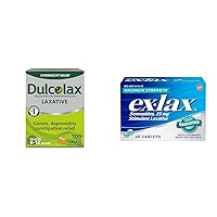 Dulcolax Stimulant Laxative Tablets (100 Count) Gentle Overnight Constipation Relief, Bisacodyl 5mg & ex-lax Maximum Strength Stimulant Laxative Constipation Relief Pills for Occasional Constipation