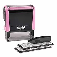 Trodat Printy 4913 Self Inking Pastel Pink Do it Yourself (DIY) 5 Line Personalized Custom Message or Address Stamp kit with Black Ink, Impression Size: 7/8” x 2-3/8” inch