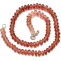 Natural Strawberry Color Quartz Faceted 8MM Approx. Rondelle Beads 36 Inch CHIK-NECK-89984