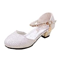 Girl Dress Shoes for Weddings and Parties High Heel Party Dress Pumpswith Rhinestone Strap