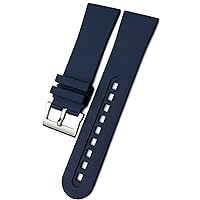 23mm Fluorous Rubber Soft Watch Band Replacement for Blancpain Fifty Fathoms 5000 5015 Black Strap Watch Bracelets (Color : Criterion Blue 1, Size : 23mm)
