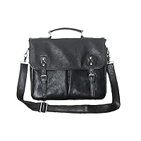 Black Coffee 100% Genuine Leather 14'' Laptop Office Men Briefcase Portfolio Business Messenger Bag