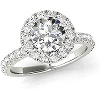 Moissanite Star Moissanite Ring Round 1.0 CT, Moissanite Engagement Ring/Moissanite Wedding Ring/Moissanite Bridal Ring Set, Sterling Silver Rings, Perfact Gifts, Jewelry