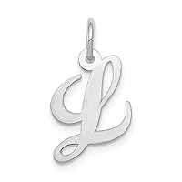 14k Gold Small Fancy Script Letter Name Personalized Monogram Initial Charm Pendant Necklace Jewelry for Women in Yellow Gold White Gold Choice of Initials and Variety of Options