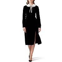 Rent The Runway Pre-Loved Black Collared Velvet Dress