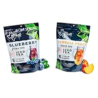 HTeaO Blueberry Green Tea Mix and HTeaO Georgia Peach Black Tea Mix Bundle