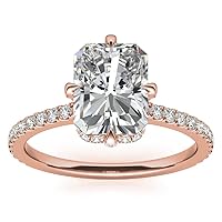 10K/14K/18K Solid Rose Gold Handmade Engagement Ring 1.0 CT Radiant Cut Moissanite Diamond Solitaire Wedding/Bridal Gift for Women/Her Gorgeous Ring