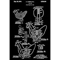 1941 - Toy Hen - J. J. Gora - Wyandotte Toys - All Metal Products - Patent Art Magnet