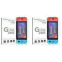 amFilm Tempered Glass Screen Protector for Nintendo Switch 2017 (4-Pack)