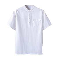 Short-Sleeved T-Shirt Men's Summer Loose T-Shirt Cotton and Linen Thin Half-Sleeved Chinese Style Top