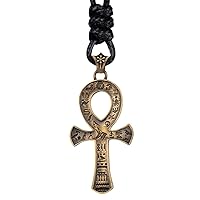 Vintage 925 Sterling Silver Egyptian Ankh Cross Pendant Necklace for Men Women