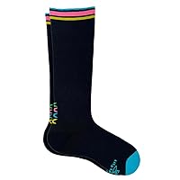 Athletic Compression Socks, Knee High Support, 15-20mmHG, Four Kisses, Slate, L/XL