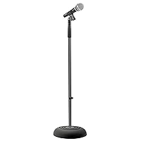 PRO Microphone Stand - Universal Mic Mount with Heavy Compact Base, Height Adjustable (2.8’ - 5’ ft.) - PMKS5