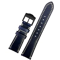 22mm Brown black Vintage retro Italy Genuine Leather Watchband For Tudor Strap watch band Butterfly buckle Belt