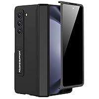 Miimall for Samsung Galaxy Z Fold 5 Case with Privacy Screen Protector, Built-in Convenient Adjustable Kickstand & Magnetic Hinge Protection All-Inclusive Protective Case for Galaxy Z Fold 5 Black