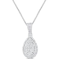 Diamond Pendant Necklace 1/10 cttw in Sterling Silver - 18 Inch Chain