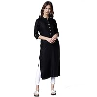 Solid Black Rayon Kurta kurti for women tunic Top kurta for Women kurta for women