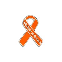 Fundraising For A Cause | Multiple Sclerosis Awareness Pins - Orange Ribbon Pins for MS Awareness