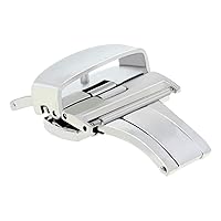 Ewatchparts 16MM DEPLOYMENT WATCH BAND BUCKLE CLASP FOR TAG HEUER WATCH LEATHER STRAP SHINY